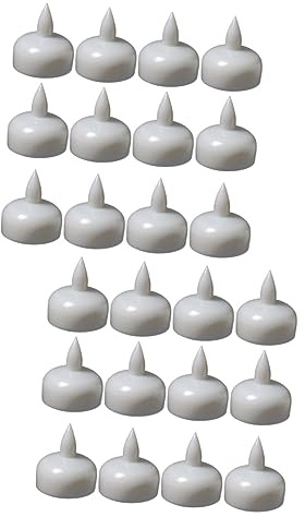 OSALADI 24piezas Candelas Led Flotantes Impermeables Para Decoración y Piscina Luz De Spa Efecto Parpadeante Blanco y Celebraciones