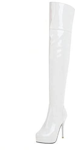 HSyc JRX Plateau Overknee Stiefel Lack Stiletto High Heels Langschaft Stiefel