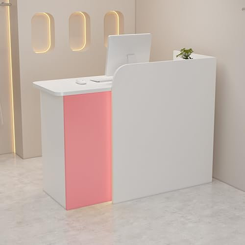 Moderner Empfangs-Schreibtisch mit abschließbarer Schublade, Einzelhandel, Kassenständer, Computer-Arbeitsplatz, Sekretär-Schreibtisch, Bartisch für Zuhause, Büro, Salon, Lobby (weiß)