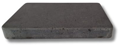 Kalu creations Piastra in Pietra Lavica Rettangolare per Carne, Bistecchiera con Piastra Naturale Refrattaria per Forno Elettrico & Gas, 25 x 15 cm - Nera