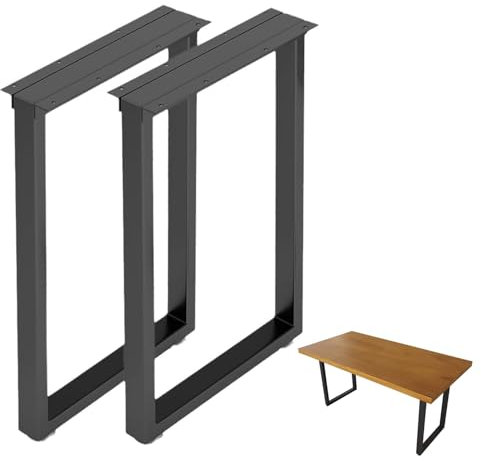 2 Stück Tischbeine Metall Tischkufen Vierkantprofil Möbelfüße Tischgestell Schwerlast Ersatz Couchtischbein 30x43cm 40x62cm Für Moderne Couchtisch Esstisch Wohnzimmertisch(Schwarz,Width 50 x Height 72