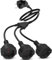Presa tripla doppia presa per presa di corrente, prolunga 3 prese, 2 m, presa Schuko multipla, doppia presa con cavo flessibile, 250 V, 16 A, 1,5 mm², colore nero