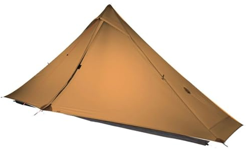 3FULGEAR Lanshan 1 Pro ultralätt 1-persons tält, 3/4-årstider, 20D dubbelsidig silikonbelagd nylon, vattentät, lätt för vandring, camping (kaki, 4-säsongsuppgradering)
