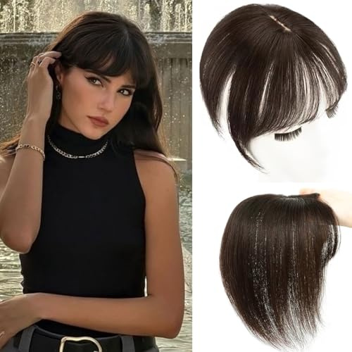 Haarteile für Frauen, echtes menschliches Haar, 360°-3D-Abdeckung, dünner Clip-in-Pony mit dünner werdendem Haar, für den täglichen Gebrauch, Dunkelbraun