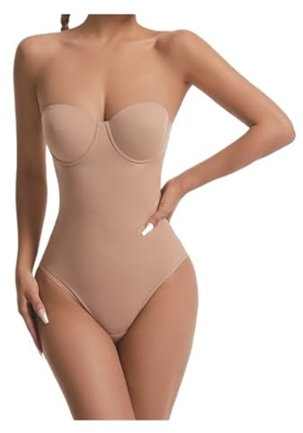 YGMNQAL Body Reductor Mujer Body sin Costuras for Mujer, Moldeador de Cuerpo Delgado, Entrenador de Cintura, Ropa Moldeadora sin Espalda, Body con Sujetador Moldeador de Ropa Interior(Skin Color,M)