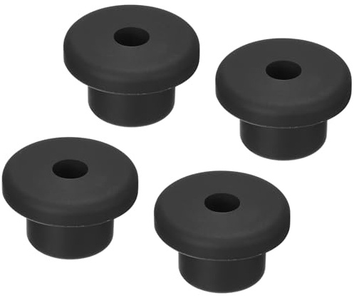 TOP-VIGOR 4Pcs Rubber Grommets 15mm Mount Dia Round T-Type Silicone Seal Flexible Hole Plugs for Cable Pipe Cord Protection