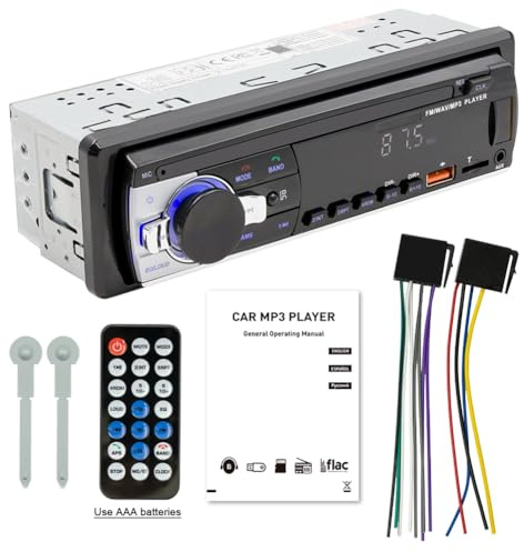 Fangxuee Autoradio de Voiture Lecteur Stéréo Numérique 1DIN Lecteur MP3 Bluetooth FM Audio Stéréo Musique avec Entrée AUX en Façade