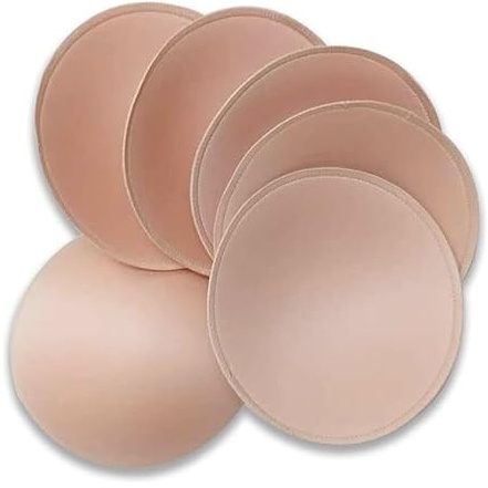 Löstagbara bh-fodral – insticksprogram, Runda svamp-BH-inlägg avtagbara for kvinnor i bikini, flerfärgad, flera storlekar(Beige,11cm)