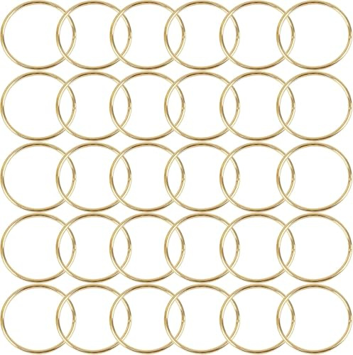 30Pcs Metallringe zum Basteln, BetterJonny 10cm Metallringe Drahtringe Deko Ringe Makramee Zubehör Deko Metall Ringe zum Aufhängen für Traumfänger Ring Makramee Ring Wickeltechnik Hochzeitskranz, Gold
