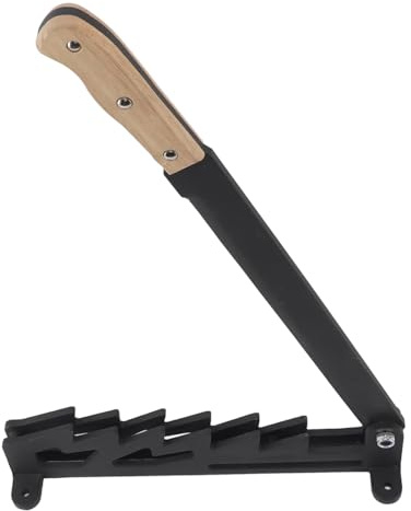 Oreilet Divisor Madera Montada en la Pared, Divisor Encendido Acero Alto Carbono para Leña, Bloque Corte Manual con Anillo Seguridad para Dividir Madera para Acampar en el Exterior