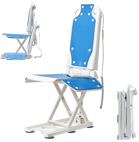 Sedia Elettrica Reclinabile Per Vasca Da Bagno Sollevatore elettrico per a rotelle, sollevatore da pavimento per supporto utente, capacità di peso di 300 libbre, altezza regolabile fino a 20