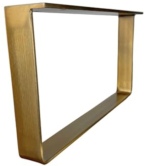 Generisch Möbelfüße, Schrankfüße, TV-Ständerbeine, Ersatz-Kommode, Kurze Schrankbeine, U-förmige Stahlbeine (1 Bein, gebürstetes Gold-Finish, B 55 x H 15 cm)