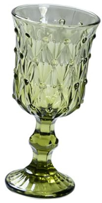 Angoily Embossed French Style Wine Goblet Glassware 350Ml Stemmed Water Goblets for Home Use Red Wine Juice Cup Random Color Random Color