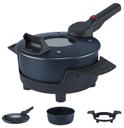 REMOSKA Prima Glass MARIA Elektrische Bratpfanne Backform Backtopf Minibackofen Antihaftbeschichtung Backen Hergestellt in der Tschechischen Republik (2 l / 400 W)