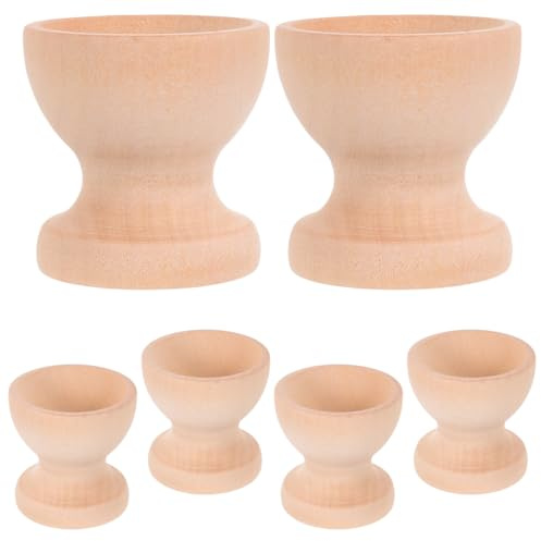 Homoyoyo Lot de 12 coquetiers en bois pour travaux manuels de Pâques, étagère d'exposition inachevée, support pour éponge de maquillage, plan de travail de cuisine, décoration pour plantes aériennes,