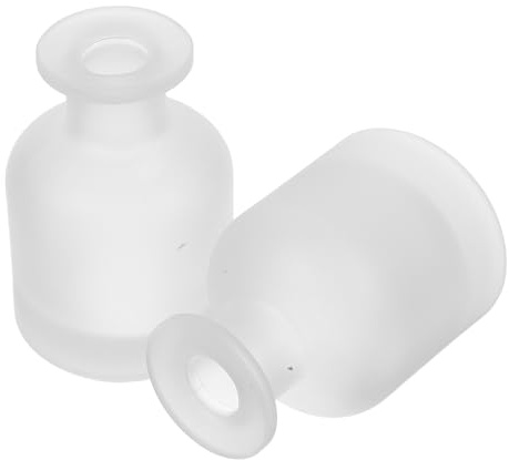ASAKKURA Fragancias sin Fuego de Vidrio Blanco 2 Botellas Difusoras Cilíndricas de 150ml Distribución Uniforme y Uso Versátil en Casa o Coche