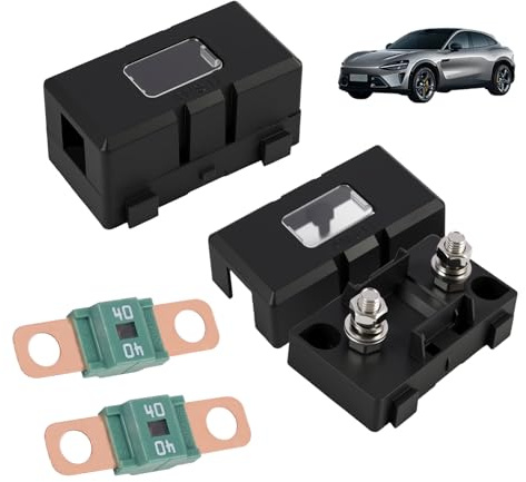 2 stycken 40A Midi skruvsäkringar och 2 stycken ANS säkringshållare, Midi säkringshållare, Midi säkringsset, 12V-58V högspänningssäkring för personbilar, lastbilar, byggmaskiner, bussar och husbilar