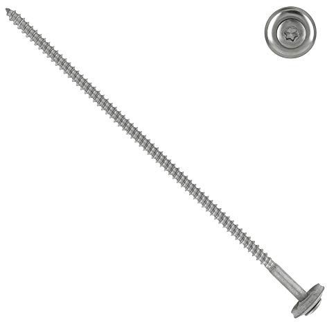 100 Stück Spenglerschrauben 4,5x120mm mit EPDM Dichtscheibe 15 mm | Torx TX 20 | DIN7995 Edelstahl A2 V2A | Vollgewinde Universalschraube | Dachschraube | Dachdecker | Gewindeschraube