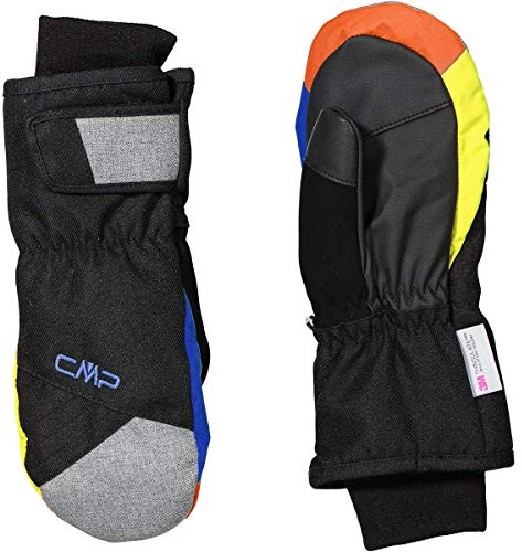 CMP - Manoplas de esquí de sarga para niños, Limonada-real-negra, 4