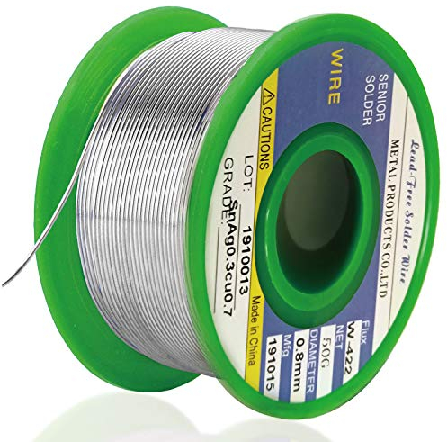 Lötzinn, Bleifreies Lot mit Kolophonium Kern (Sn99 Ag0,3 Cu0,7/0,8mm,50g)