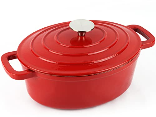 Magefesa Ferro - Olla Ovalada 28cm, Hierro Fundido, Óptima Retención, Reparto del Calor, Especial para Inducción, Apto Para Horno, Libre de PFOA-PTFE