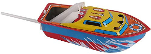 POFET Klassische Kerze angetriebenes Schnellboot Schiff Zinn Spielzeug Wasser handgemachte Dekoration