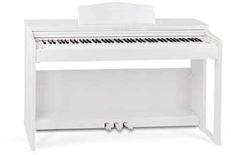 Classic Cantabile DP-230 WM E-Piano - Digitalpiano mit Hammermechanik - 88 Tasten - 2 Anschlüsse für Kopfhörer, USB, Audio und MIDI - 3 Pedale - Piano für Anfänger - Weiß matt