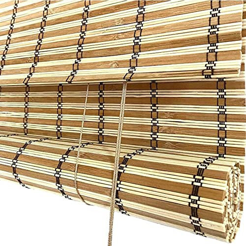 XIAOLIN Persiana Enrollable,Cortinas Filtrantes Luz con Tirador Lateral -Bambú Natural para Patio/Balcón/Pabellón (Color : Clear, Size : 85x185cm/33.5x72.8)