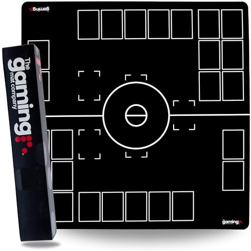 GMC Deluxe XL 2 spelare svart & vit spelmatta kompatibel för Pokemon Trading Card Game Stadium Board Playmat för kompatibla Pokémon Trainers – Waterproof Card Gaming Mat