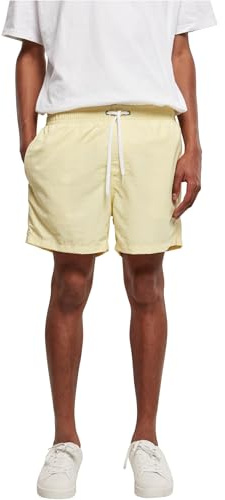Build Your Brand Badshorts för män, badbyxor, mjuk gul, 3XL