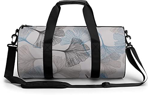 Sports Gym Bag Ginkgo Biloba Plant Adults Travel Bags Round Duffle Bag 17.7X9x9in