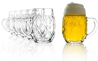 Oberglas Stölzle Landsberg, set di 6 brocche per birra, 0,3 litri, stabile boccale da birra da 0,3 l, lavabile in lavastoviglie