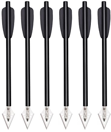 NIKA ARCHERY 6,3 Aluminium Armbrust Bolzen Pfeile mit Jagdspitze für 50-80 LB Pistole Armbrust Präzisionsziel Aluminiumpfeile Armbrustpfeile Pistolenarmbrust bolzen 6/12 STK