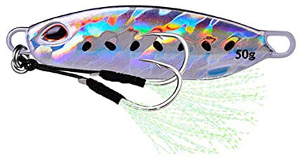 10G / 15G / 20G / 30G / 40G / 50G Kleine Shore Feather Hooks Köder Flacher Körper Schnell Rotierendes Metall for Bass Forellen Angeln (Color : Jigging Lure 13-07, Size : 50 G)