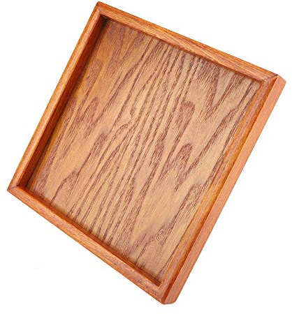 Vassoi da Portata, Vassoio da tè Vassoio da tè per Casa Ufficio Casa da tè per Bagno e Decorazioni per la Casa Vassoio da tè in Legno da Cucina, Vassoio da tè Quadrato in Legno