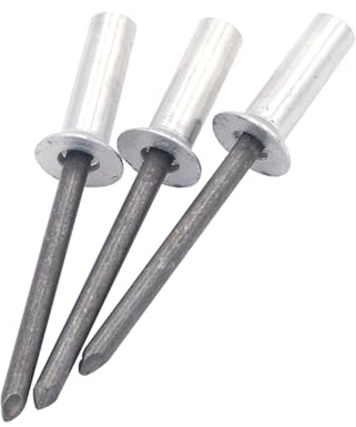 ZIPCOM Nieten 100 Stück M3,2/M4/M4,8/M5 Aluminium-Kohlenstoffstahl, Senkkopf, geschlossenes Ende, Blindniete, versiegelte, wasserdichte Blindnieten (Color : M5X18mm, Size : 100Pcs)
