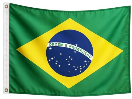 Murago - Brasilien Flagge ca. 90x150 cm mit Metallösen - brasilianische Fahne Fanartikel Fußball EM WM Dekoration 150 x 90 cm groß Wetterfest