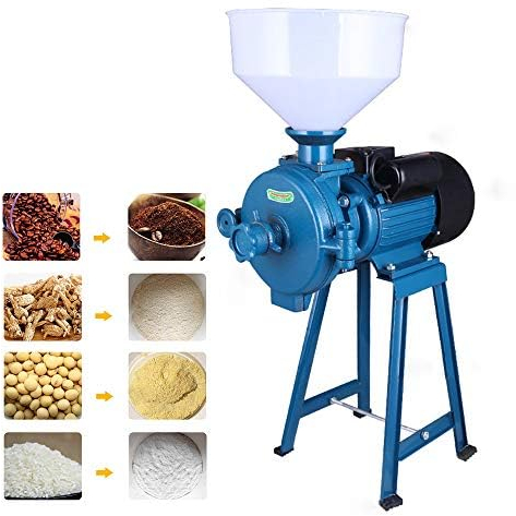 HINOPY Elektrische Getreidemühle, 2200W 220V Schrotmühle, Zerkleinerer für Getreide Futter Mit Trichter - 1400 U/min für Getreide Mais Stroh Futter Schrotmühle