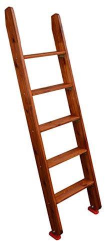 4 Step/5 Step Carbonized Bunk Ladder, Anti-Corrosion Wooden Ladder for Loft, Premade Camphor Wood Double Bed Ladder, for Loft, Dorm, Library, Home (Size : 5 Step 150cm/59)