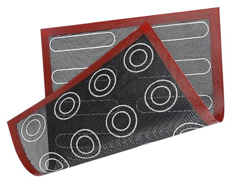 Silikon Macaron Backmatten - Silikon Backmatten Blatt | Rutschfeste Silikon Gebäckmatte | Antihaft Macaron Matte Blatt | 40 × 30 cm Antihaft Wiederverwendbare Silikonmatten zum Backen