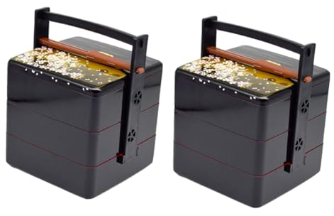 PRETYZOOM 2juegos Caja De Sushi Japonesa Multi Contenedor De Picnic Portátil Para Comidas Diseño Estético y Para Campamentos y Reuniones Familiares