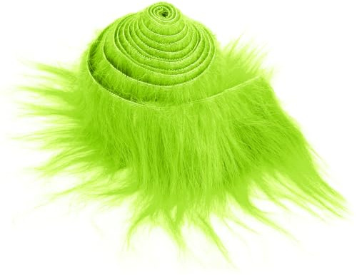 CANRNYACBZ Tessuto in Pelliccia 5x15 CM Peluche Shaggy Craft Pelliccia Sintetica Pelosa Strisce Pretagliate Tessuto di Pelliccia Artigianale per Costumi Cosplay, Decorazione Barba Nana (Verde)
