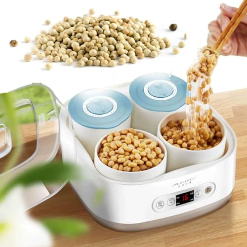Máquina automática de yogur de 2 litros, fermentador de natto eléctrico doméstico de 300 W, tapa de contenedor de memoria y operación inteligente de microcomputadora y memoria de apagón, para barra