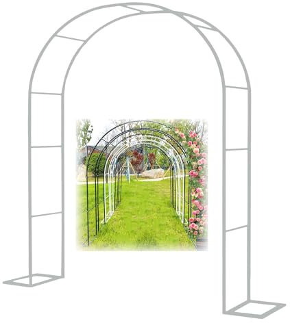Arche de jardin en métal blanc pour plantes grimpantes 80 x 200 cm
