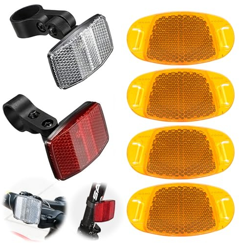 KUIRUNRX® Reflectores para Bicicleta, Eflectores para Radios de Bicicleta, Reflectores Bicicleta de Alta Reflexión, Juego de Reflectores Delanteros y Traseros para Bicicleta de Carretera