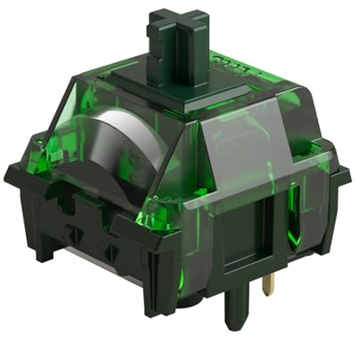 Akko Interruptores de Teclado Green Fog de MonsGeek, interruptores lineales Pesados ​​de 60 GF con difusor LED, interruptores prelubricados de 5 Pines para Teclado mecánico MX (Green Fog, 45 Piezas)