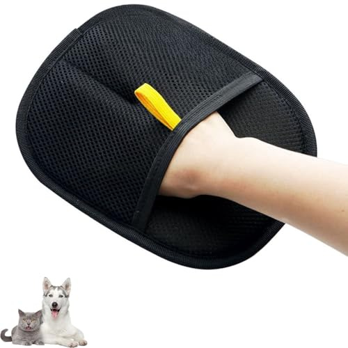 Ysaca Doppelseitige Haustier-Pflegehandschuhe, statische Haarentfernungshandschuhe, doppelseitiger Fellpflege-Handschuh, Tierhaarentferner-Handschuhe für Hund und Katze, einfach zu bedienen (1 Stück)