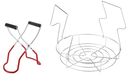 Forniture per inscatolamento in acciaio inox, sollevatore a vapore con pinze antiscivolo, sterilizzatore per conservazione, kit da 2 pezzi per sterilizzare barattoli, bottiglie e alimenti, manico