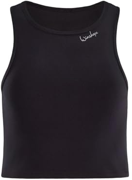 WINSHAPE Damen Functional Light and Soft Cropped Tanktop Aet135ls T-Shirt, Schwarz, L EU
