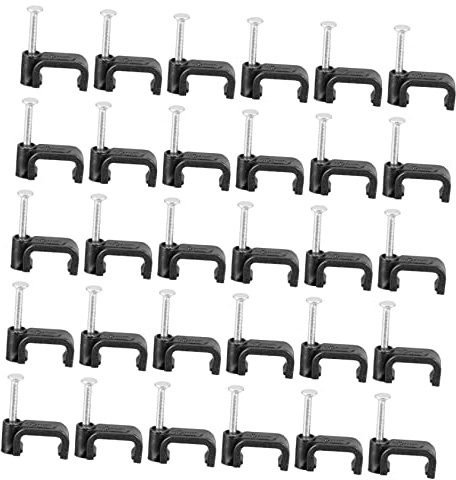 Clips de Fixation de Câble Noirs en Acier avec Clous 100 Pièces | Pe, Format Léger et Portable, Solution de Maintien pour Faisceaux et Tubes, Lot Pratique pour Installation Rapide